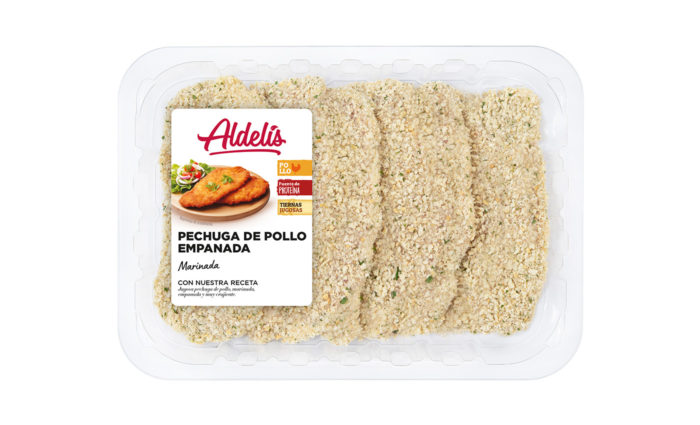 Pechuga de pollo empanada marinada